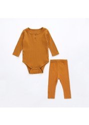 2pcs Newborn Baby Girl Clothes Set 0-2 Years Baby Girls Clothes Set Cotton Romper Pants Spring Baby Boys Clothes Outfits