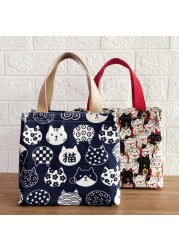 Japan Style Lunch Box Bags For Women Portable Lunch Bag Heat Insulation Canvas Bags New Bags Cooler Bento Handbag