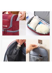 Travel Wall Mount Toiletry Bag with Hook and Handle Waterproof Cosmetic Bag Dop Kit for Men Women Makeup Case Organizer