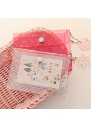 New Fashion 2 Bit Transparent Waterproof PVC Women Girls Card Case Business Card Holder Men Credit Card Bag ID Card Small Wallet