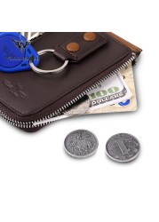 Williapolo Men's Keychain Genuine Leather Key Holder Men Key Wallet Organizer Pouch Car Keychain Housekeeper Key Case Card Holder