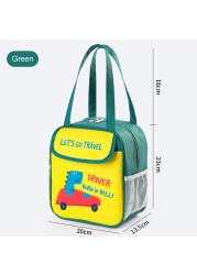 Cute Cartoon Bento Box Bag Food Insulation Bag New Multilayer Zipper School Cooler Bag For Kids Baby Lunch Container Handbag