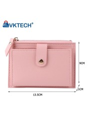 Fashion Women Solid Color Credit Card ID Card Multiple Slot Card Holder Ladies Casual PU Leather Small Coin Purse Pocket Wallet