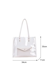 Spring Summer Transparent PVC Fashion Women Shoulder Shopping Bags Composite Handbags Solid Casual Large Capacity Ladies Handbags