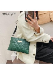 Women Shoulder Bags Fashion PU Leather Underarm Bags Pure Color All-Match Lattice Style Shopping Bags Designer Clutch