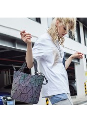 Ladies Luminous Bao Bag Geometric Women Luxury Handbag Shoulder Bag Set Folding Hand Crossbody Bag Female Purse & Purse