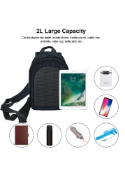 solar backpack outdoor camping hiking backpack solar panel charging travel hiking cycling school bag