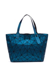 Geometric women's handbag, diamond tote bag, laser foldable shoulder bag, casual shopping bag