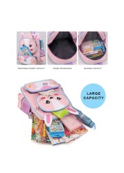 Kawaii Cartoon Children Backpack Nylon Waterproof Kids School Bag Large Capacity Travel Bags Reflective Strip Shoulder Bags