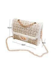2022 New Fashion Women's Luxury Handbag Designer Women Small Woolen Cloth Messenger Bag Fashion Handbag