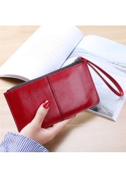 New Fashion Women Office Lady PU Leather Long Wallet Clutch Zipper Business Bag Wallet Card Holder Large Capacity Wallet