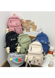 Kawaii Doll Girl School Bag Korean Version Casual Women Backpack Large Capacity Girls Backpacks All-match Woman Bag 2022