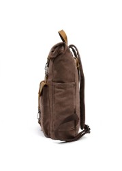 Vintage Canvas Leather Backpack Laptop Backpack Teenage Travel Backpack Student Computer Bag