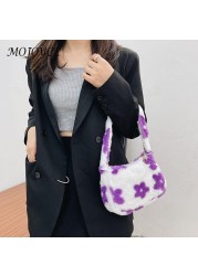 Women Shoulder Bags Soft Warm Plush Handbags Autumn Winter Fluffy All-Match Phone Evening Bags Ladies Top-Handle Bag