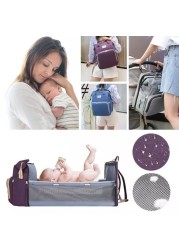 2020 New Woman Portable Folding Bed Light Diaper Backpack Large Capacity Multifunctional Leisure Double Shoulder Nappy Bag