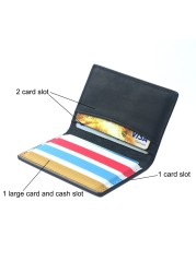 Crazy Horse Genuine Leather Slim Wallet Small Size Handmade Men Wallets Flexible Bifold Thin Small Credit Card Holder