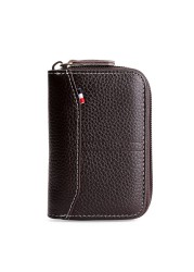Men Business Card Holder Women Credit Card Holder Genuine Leather Bank Card Case Casual Zipper Wallet Rfid Coin Purse