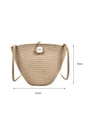 Summer Women Bag Knitted Beach Shoulder Bag Fashion Knitted Straw Crossbody Bag Women Messenger Bag Knitted Handbag Handbag 2022