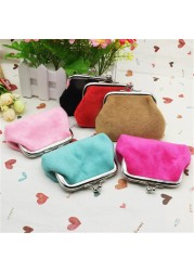 PU Leather Pocket Money Wallet Buckle Coin Purse Candy Color Card Holder Simple Double Layer Small Wallet Gift for Women Girls