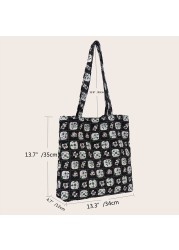 Women Canvas Shoulder Bag Large Capacity Fashion Handbag Casual Flower Daily Book Shopping Bag Bag for Girls Handbag 2022