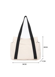 Women Shoulder Bag Simple Handbags Fashion Female Large Capacity Nylon Shopping Casual Travel Bags Zipper Tote Designer Handbags