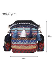 Ethnic Women's Shoulder Bag Crossbody Bag Tassel Knit Small Bucket Handbags Fashion Simple Luxury Design Female Bag Underarm Bags