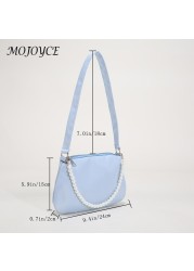 Women Nylon Underarm Shoulder Bags Solid Color Pearl Small Bags Clutch Fashion Simple Design Shoulder Bag Underarm Bags For Women