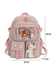 Cute Women Backpacks Large Capacity Backpack Waterproof Multi Pocket Nylon School Backpack For Student Girls Kawaii Backpacks