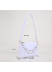 2022 Women Nylon Shoulder Underarm Bag Fashion Solid Color Butterfly Chain Color Zipper Small Purse Handbag Casual Shopping Bags