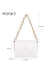 Women's PU Leather Chain Messenger Bag New Solid Color Flap Crossbody Bag Ladies Designer Handbags Summer Trend Bags For Women