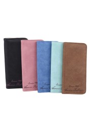 Long Women Wallet Soft Matte Retro Money Clutches PU Leather Wallet Slim Personality Fashion Money Wallet Purse ID Card Holder