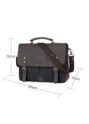 Business Laptop Canvas Briefcase Shoulder Bag for Men High Quality 14'' Computer Handbag Men Vintage Messenger Bag Dropshipping