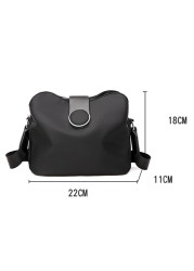 Fashion Women Crossbody Bag Black Soft Nylon Shoulder Bag Patchwork Messenger Bag Small Flap Bags Bolsas Feminina