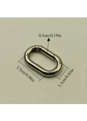 2pcs Metal Spring Oval Ring Buckle Keyring Belt Bag Belt Buckle Dog Leash Snap Clasp Bag Handle Connector Bag Hardware Accessories