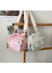 MBTI Candy Color Female Shoulder Bag Fashion 2022 Laser Crossbody Messenger Bag Japanese Kawaii Students Lace Butterfly Bags