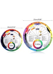 New Professional Paper Card Design Colors Mixing Ink Wheel Round Guide Chart Rotating Center Circle Tattoo Nail Pigment