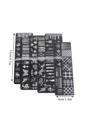 Nail Art Transfer Templates DIY Stencil Nail Stamping Plate Diamond Stamping Floral Printing Animal Manicure ? stencils accessories