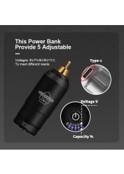 Mini Rocket Tattoo Machine Set 2pcs Wireless Tattoo Power Supply RCA Interface Rotary Tattoo Pen Kit