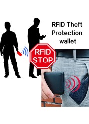 محفظة ضد السرقة RFID للرجال ، محفظة بسحاب ، محفظة رجالية بسحاب ، محفظة سحرية ، محافظ ومحافظ فاخرة للرجال