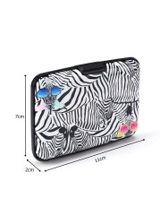 Aluminum Credit Card Holder Zebra Pattern Wallet Men Women Metal Wallet Case Credit Card Business Case Wallet