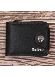 محفظة رجالية قصيرة عادية كارترس قصيرة محافظ بو الجلود الذكور hombre الفاخرة الصغيرة سستة عملات حقيبة cartera hombr الرجال هدية