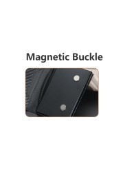 RFID Men's Carbon Fiber Mini Wallet Magnetic Button Smart Wallet Zipper Coin Purse Aluminum Alloy Slim Anti-theft Wallet for Men