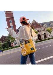 Women Canvas Handbags Female Shopping Bags Shoulder Bag Environmental Storage Bag Reusable Foldable Eco Grocery Bags Bolso