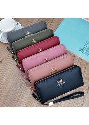 Wallet Women Long Fashion Coin Purse Zipper Large Capacity Lychee Pattern Paper Wallet Clutch Bag Phone Pocket Card Holder