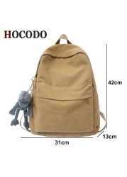 Fashion Canvas Women School Bags School Bags For Teenage Girls High Quality Solid Color Backpack Women Travel Book Bag