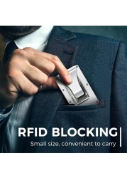 حامل بطاقة ائتمان معدني Rfid عالي الجودة للرجال والنساء ، نحيف ، منزلق ، محفظة بسيطة ، محفظة صغيرة ، محفظة صغيرة ، 2021