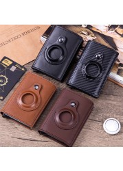 2022 AirTag Card Holder for Men Wallets Money Bags Anti-thin PU Leather Wallet for Apple Air Tag Male Smart Purses Cover