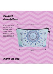 Fashion Mandala Printing Cosmetic Bag Datura Floral Print Mandala Pattern Cosmetic Bag Travel Bag Mandala Print Cosmetic Bag