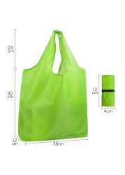 Pocket Square Eco-Friendly Shopping Bag Foldable Reusable Portable Shoulder Bag Handle Polyester for Travel Grocery