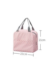 Functional Style Cooler Lunch Box Portable Insulated Canvas Lunch Handbag Thermal Food Picnic Lunch Bags For Women Kids